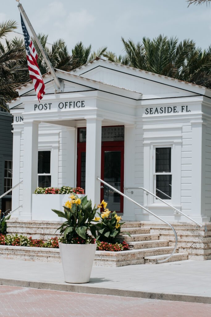 Seaside Fl Post Office used to compare Rosemary Beach vs Seaside vs Alys Beach 