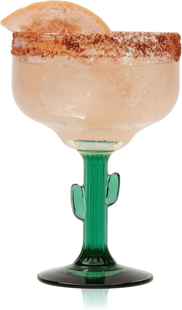margarita glassware with a cactus stem 