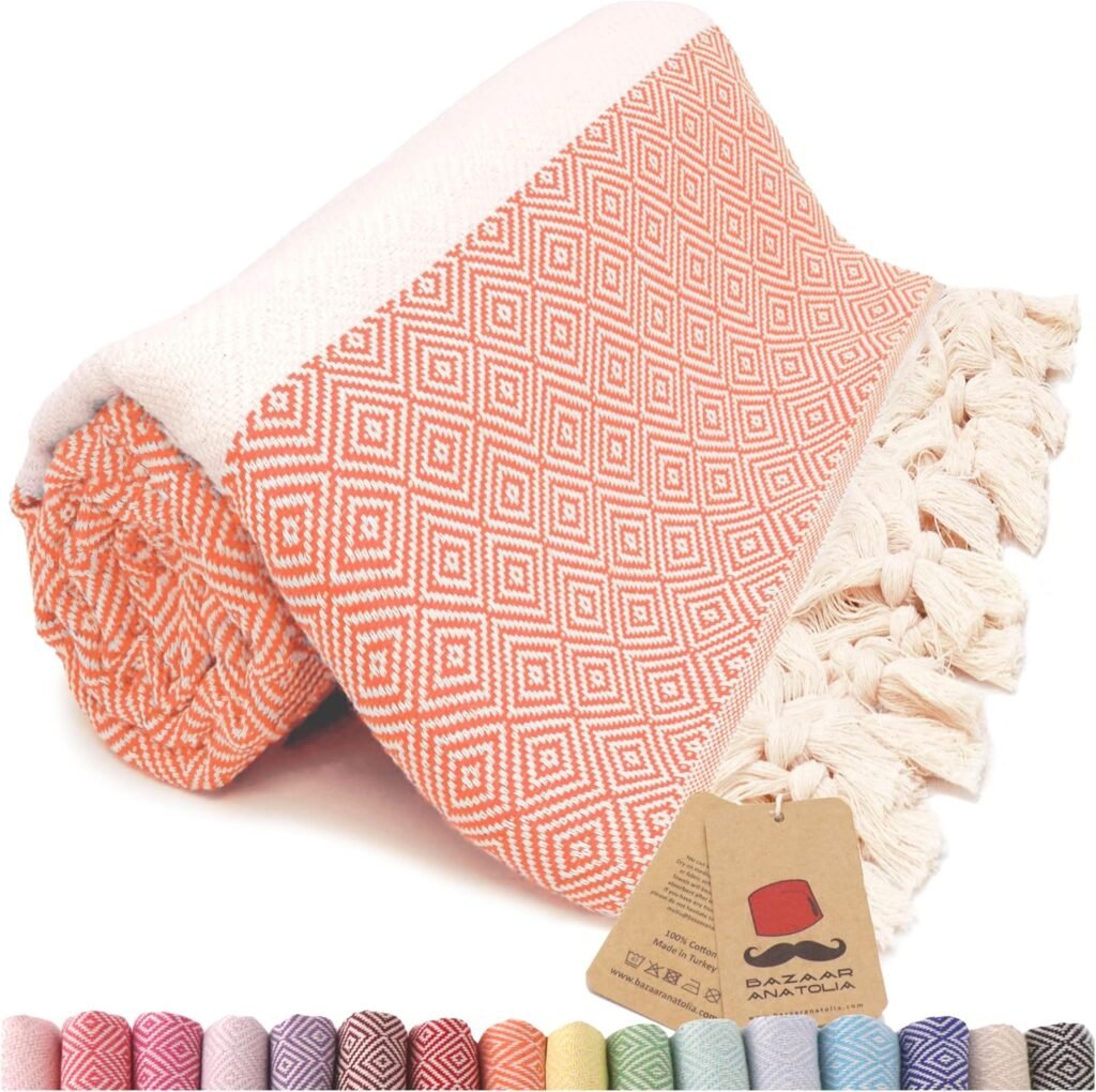Turkish towel perfect for creating a boutique hotel poolside scene at home